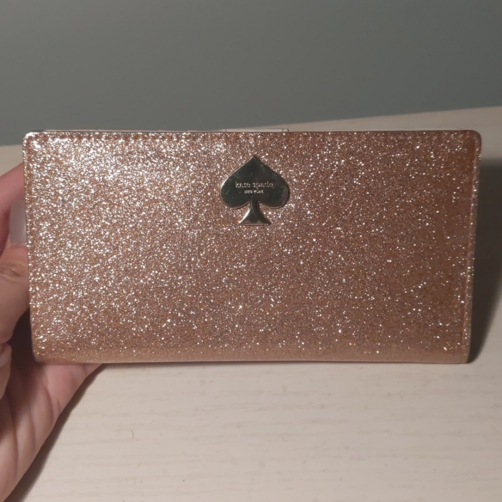 Kate spade pink sparkle wallet